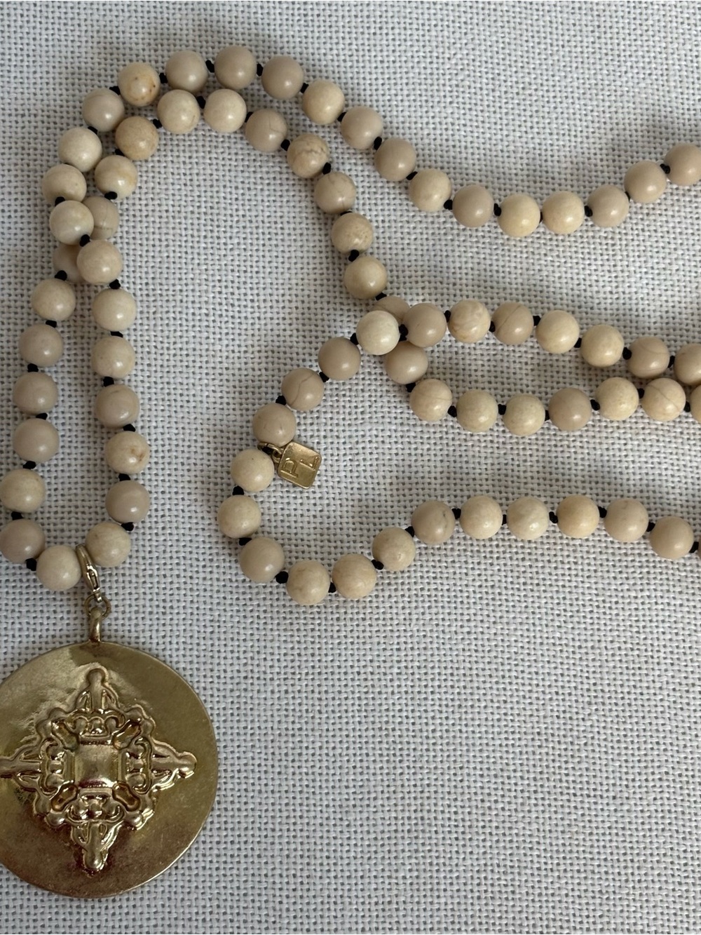 Vintage Park Lane Cream Colored Beaded Necklace 32”